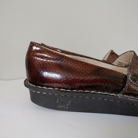 Alegria Feliz Snakeskin Print Mary Jane Shoes Clogs Leather US 9 / EU 39 - Picture 10 of 16